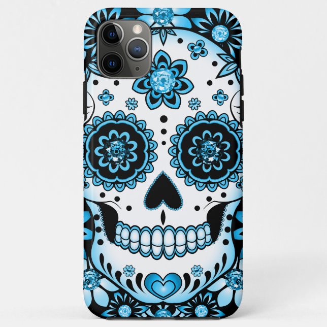 Blue Sugar Skull Case-Mate iPhone Case (Back)
