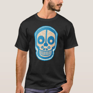 Blue Sugar Skull Hand Illustration Simple Calavera T-Shirt