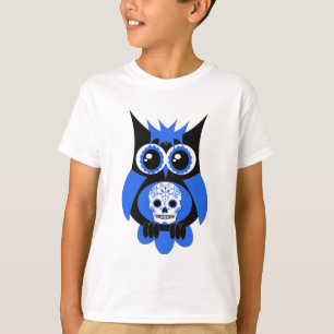 Blue Sugar Skull Owl T-Shirt