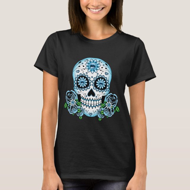 Blue Sugar Skull T-Shirt (Front)