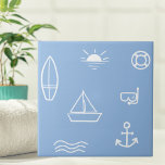 Blue Summer Ocean Seamless Pattern Kids Bathroom Tile<br><div class="desc">Bring summertime vibes home with our Blue Summer Ocean Seamless Pattern Kids Bathroom ceramic tile. A touch of sea charm elegance for your space!</div>