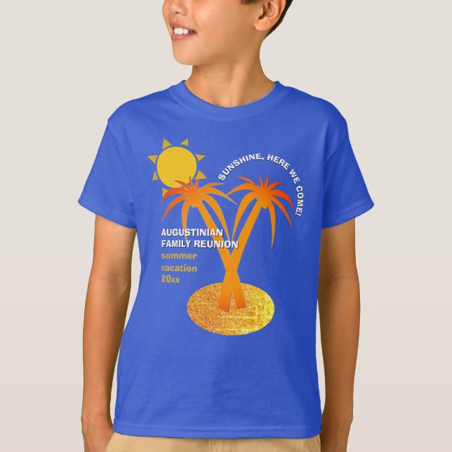 Blue Summer Vacation Family Reunion T-Shirt (Front)