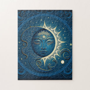 Blue Sun and Moon  Jigsaw Puzzle