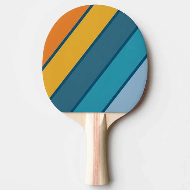 Blue Sun Bold Striped Ping Pong Paddle (Front)