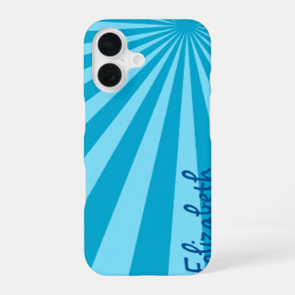 Blue Sunburst "Add Your Name" iPhone 16 Case