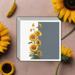 Blue Sunflower Baby Shower Napkin