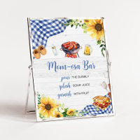 Blue Sunflower BBQ Baby Shower Mom Osa Bar
