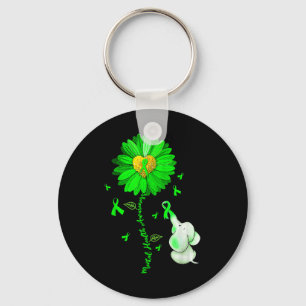 Blue Sunflower Elephant Spread Mental Health Aware Keychain