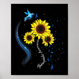 Blue Sunflower Hydrocephalus Awareness  Poster