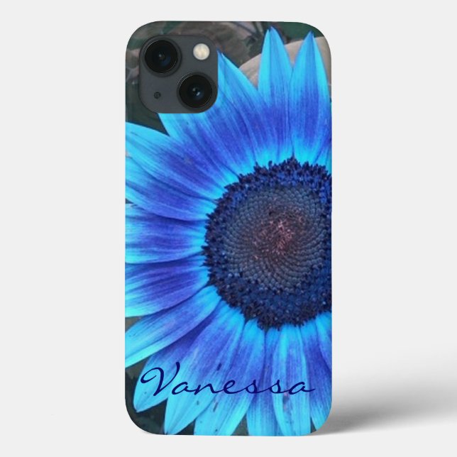 Blue Sunflower iPad Mini Retina case *personalize* (Back)