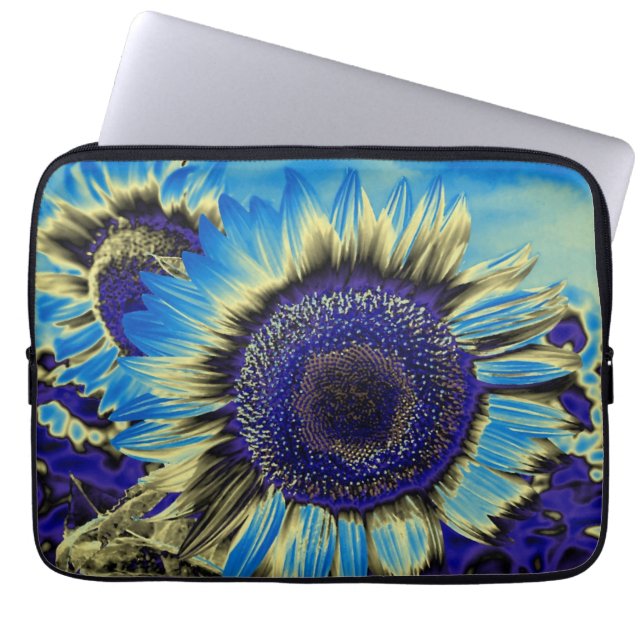 Blue Sunflower Laptop Sleeve (Front)