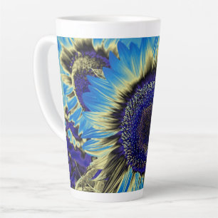 Blue Sunflower Latte Mug