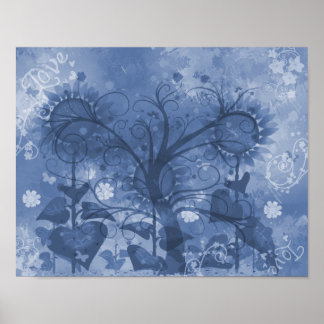 Blue Sunflower Poster