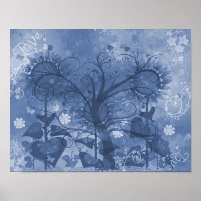 Blue Sunflower Poster (Front)