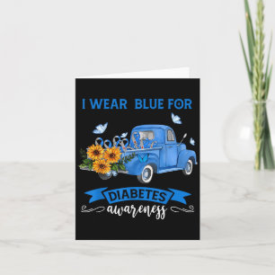 Blue Sunflower Truck We Wear Blue For Diabetes Awa Card