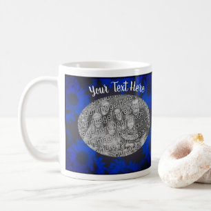 Blue Sunflowers Create Your Photo Personalized  Coffee Mug