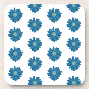 Blue Sunflowers Hard plastic coaster