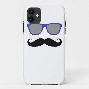 Blue Sunglasses and Black Moustache iPhone 5 Case