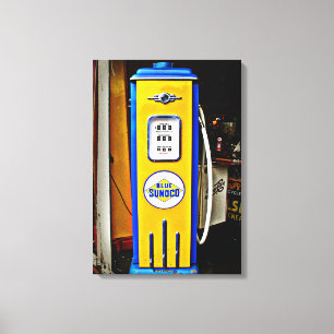 Blue Sunoco vintage gas pump Canvas Print