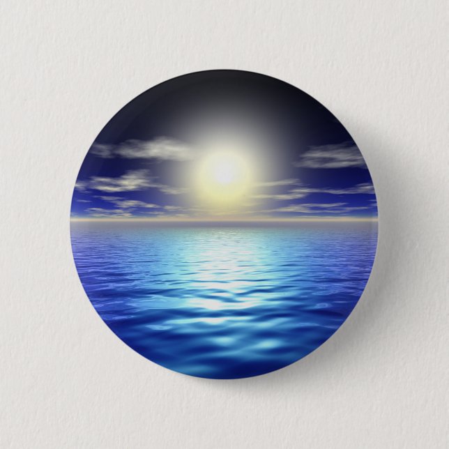 Blue Sunrise 2 Inch Round Button (Front)
