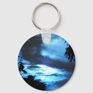 Blue Sunrise in the Clouds Keychain