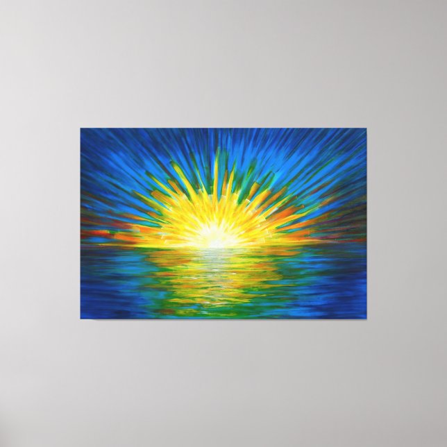 Blue sunrise reflections canvas print (Front)