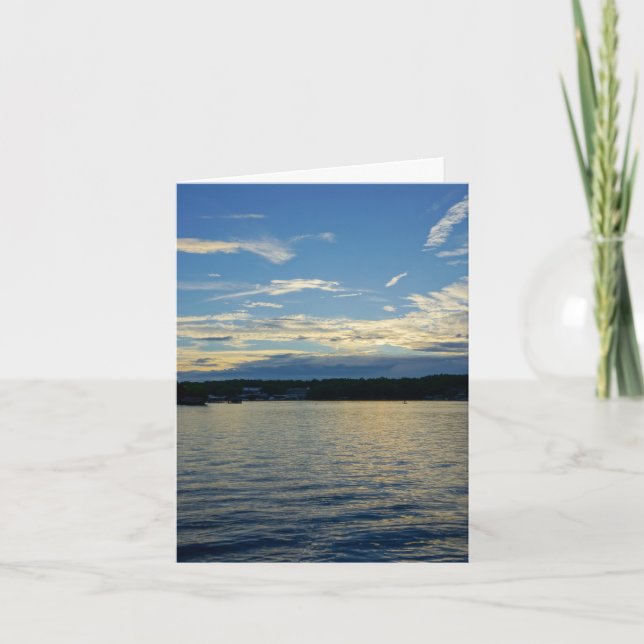 Blue Sunset Lake Of Ozarks Greeting Card (Front)