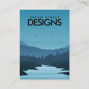 Blue Sunset Mountain Travel Earring Display Card