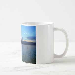 Blue sunset on lake coffee mug