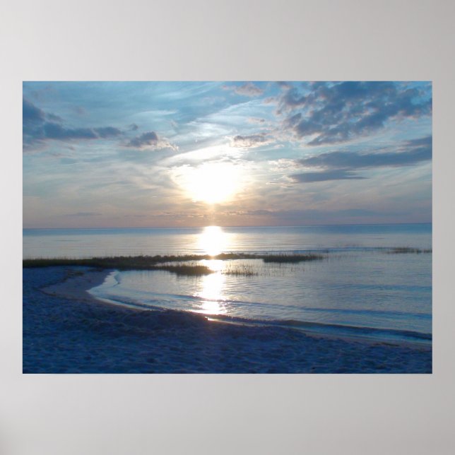 Blue Sunset over a Cape Cod Beach Poster (Front)
