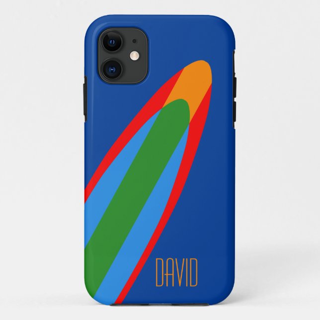 Blue Surfboard Design iPhone Surfing Theme Case-Mate iPhone Case (Back)