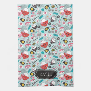 Blue Sushi Personalized Cute Pattern Kitchen Towel