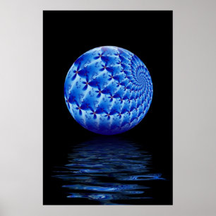 Blue Suspended Sphere Fractal Print