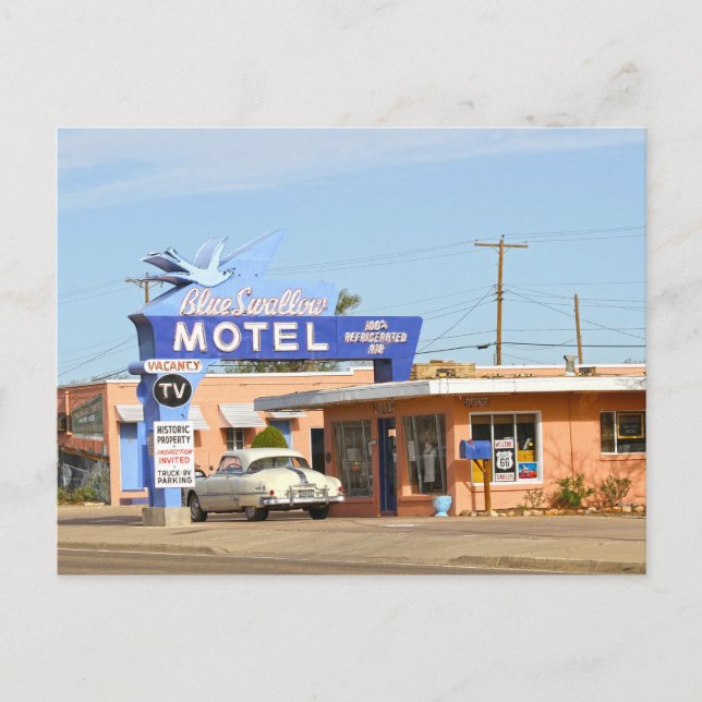 Blue Swallow Motel, Tucumcari, New Mexico Postcard (Front)