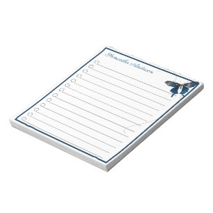 Blue Swallowtail Butterfly Trail Personalized Name Notepad