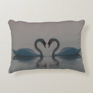 Blue Swans Must Be Love Accent Pillow