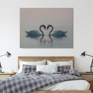 Blue Swans Must Be Love Canvas Print