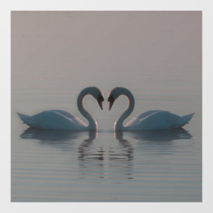 Blue Swans Must Be Love Window Cling