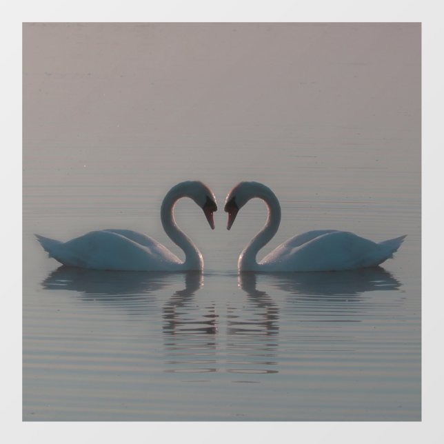 Blue Swans Must Be Love Window Cling (Sheet)