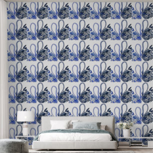 Blue Swans Watercolor Art Wallpaper
