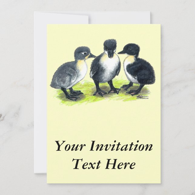 Blue Swedish Ducklings Invitation (Front)