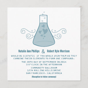Blue Sweet Chemistry Wedding Invite