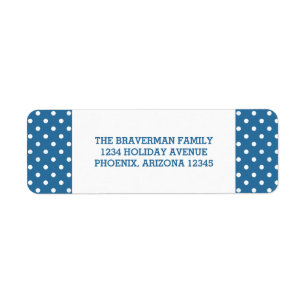 Blue Sweet Polka Dot Holiday Address Labels