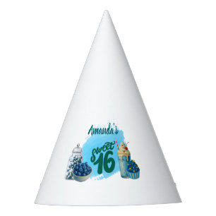 Blue Sweet Sixteen Party Hats
