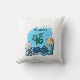 Blue Sweet Sixteen Pillow