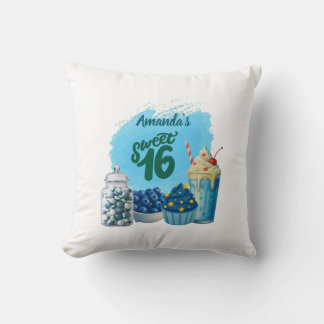 Blue Sweet Sixteen Pillow