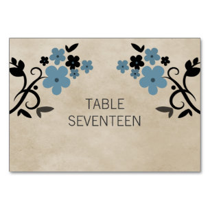 Blue Sweet Vintage Floral Table Card