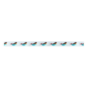 blue swimming mermaids satin ribbon