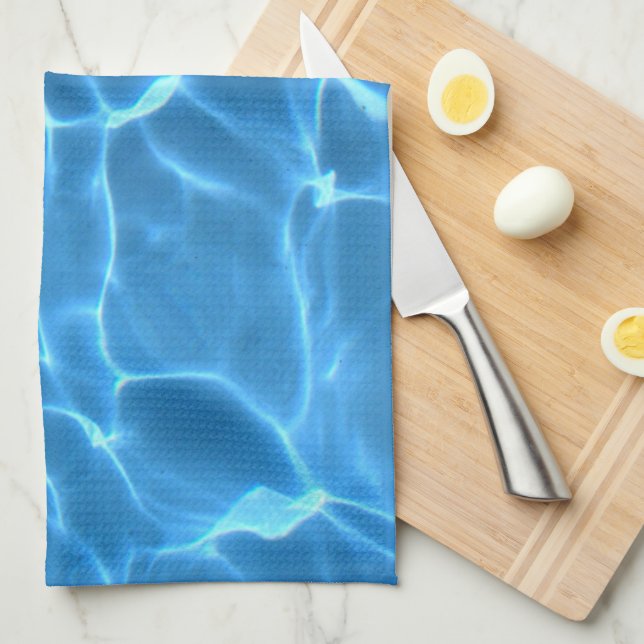 Blue Swimming Pool Water Pattern Kitchen Towel (Quarter Fold)