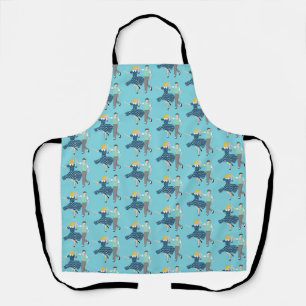 Blue Swing Dancing Couples Apron